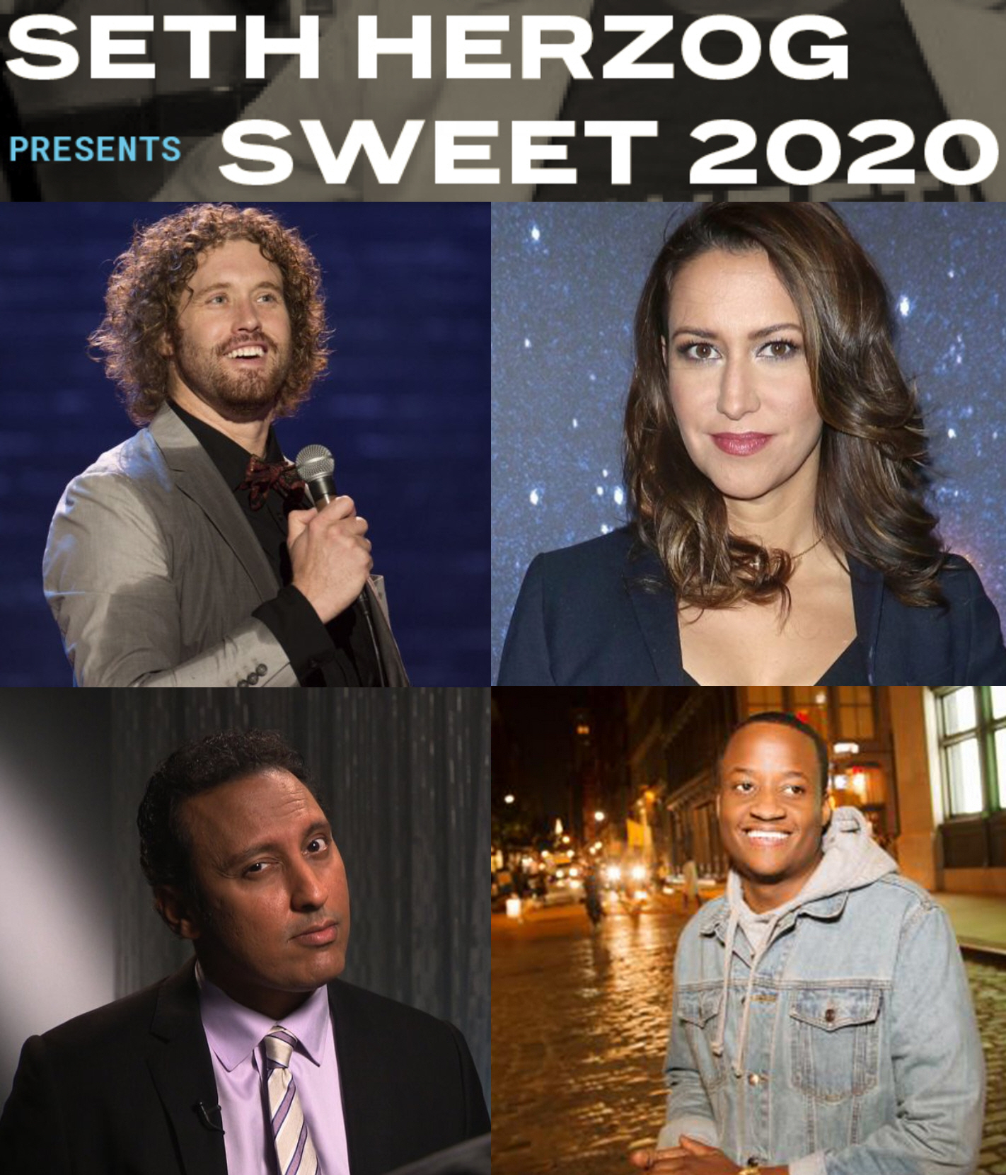 TJ Miller, Rachel Feinstein, Aasif Mandvi, and Nore Davis for Seth Herzog's "Sweet"